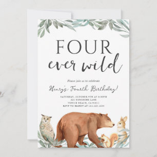 Woodland Animals Forest Birthday Party Invitation