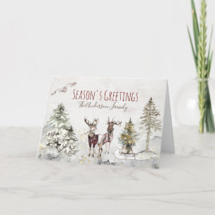 Woodland Animals Forest Deer Holiday Card