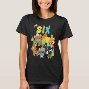 Woodland Animals Forest Friends 6th Birthday Party T-Shirt