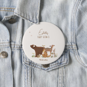 Woodland Animals Forest Friends Baby Shower 10 Cm Round Badge