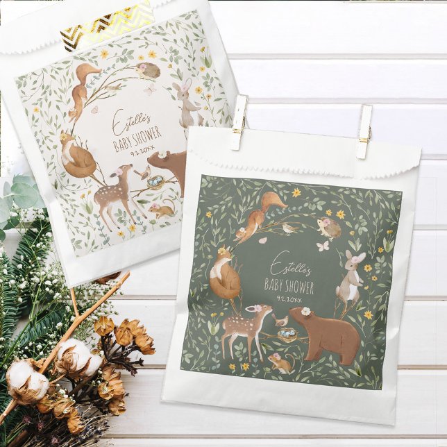 Woodland Animals Forest Friends Baby Shower Favour Bag (Creator Uploaded)