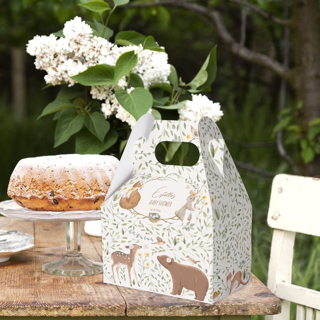 Woodland Animals Forest Friends Baby Shower Favour Box (Creator Uploaded)