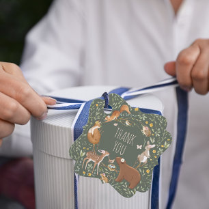 Woodland Animals Forest Friends Baby Shower Favour Tags