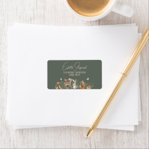 Woodland Animals Forest Friends Baby Shower Label