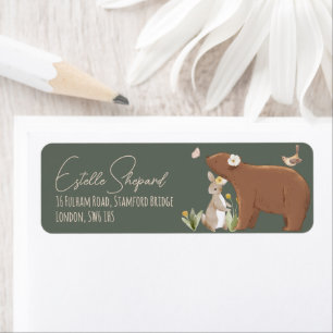 Woodland Animals Forest Friends Baby Shower Return Address Label
