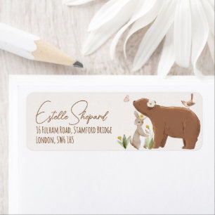 Woodland Animals Forest Friends Baby Shower Return Address Label