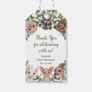 Woodland animals forest friends birthday favour gift tags