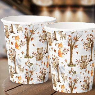 Woodland Animals Forest Friends Pattern Paper Cups