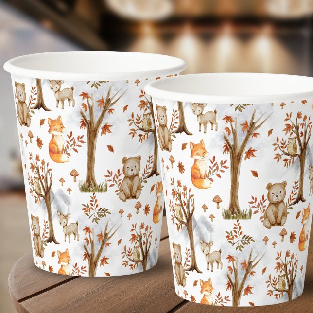 Woodland Animals Forest Friends Pattern Paper Cups (Creator Uploaded)