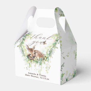 Woodland Animals Forest Greenery Baby Boy Shower Favour Box