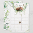 Woodland Animals Forest Greenery Baby Shower Bingo