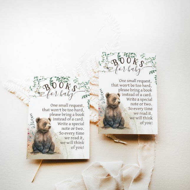 Woodland animals forest greenery Shower books Enclosure Card (Creator Uploaded)