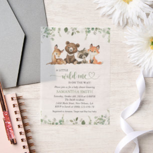 Woodland Animals, Forest, Wild One, Baby Shower Vellum Invitations