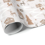 Woodland Animals Fox, Deer & Rabbit Cosy Village Wrapping Paper<br><div class="desc">Our natural woodland animals, cosy village Christmas wrapping paper captures the true nature of the simple things. Natural textures of woodgrains, soft earth tones with beige, greys, and light ceramic creams create a clean, minimal, and cosy design. We've incorporated our hand-drawn woodland fox, deer, rabbit, and pine tree forest incorporated...</div>