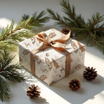Woodland Animals Fox, Deer & Rabbit Cosy Village Wrapping Paper<br><div class="desc">Our natural woodland animals, cosy village Christmas wrapping paper captures the true nature of the simple things. Natural textures of woodgrains, soft earth tones with beige, greys, and light ceramic creams create a clean, minimal, and cosy design. We've incorporated our hand-drawn woodland fox, deer, rabbit, and pine tree forest incorporated...</div>