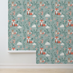 Woodland Animals Fox Forest Peel and Stick Wallpaper