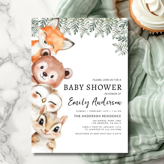 Woodland Animals Gender Neutral Baby Shower Invitation (Creator Uploaded)