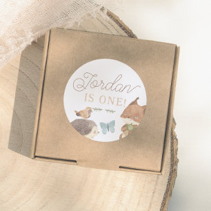 Woodland Animals Gender-Neutral Birthday Party Classic Round Sticker