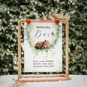 Woodland Animals Greenery Baby Boy Shower Mum-osa Poster