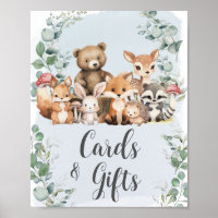 Woodland Animals Greenery Baby Shower Cards Gifts