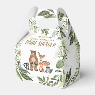 Woodland Animals Greenery Baby Shower Thank You Favour Box