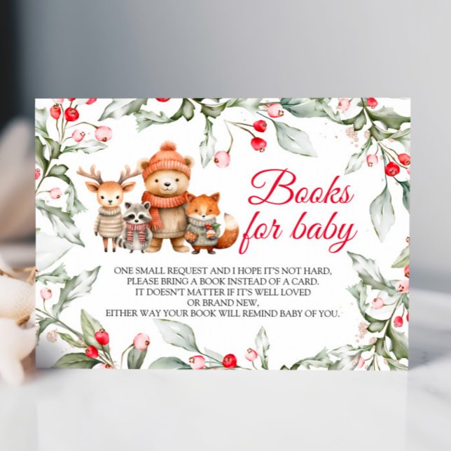 Woodland Animals Greenery Book for Baby Card (Creator Uploaded)