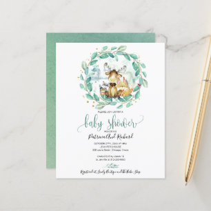 Woodland Animals Greenery Budget Baby Shower