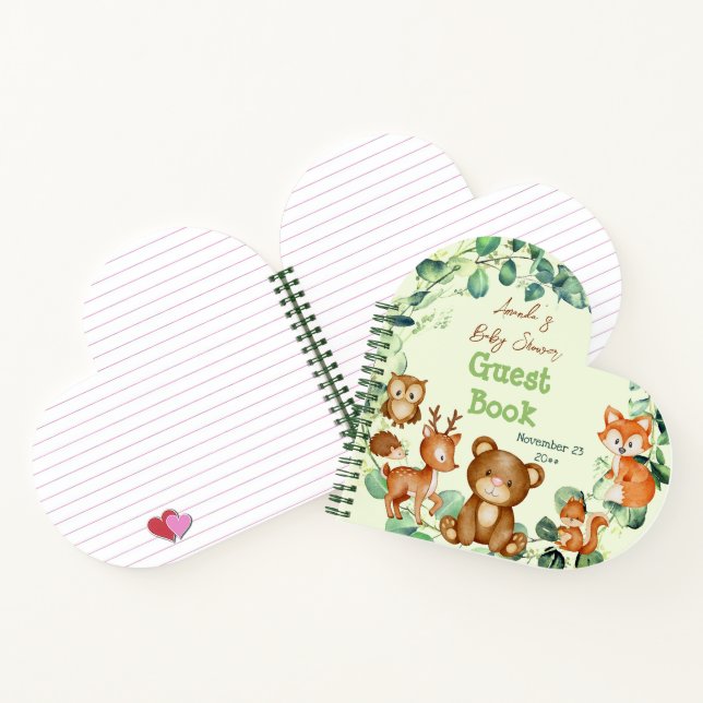 Woodland Animals Greenery Eucalyptus Guest Book (Inside)