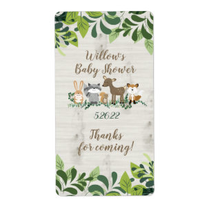 Woodland Animals Greenery Forest Favor Stickers