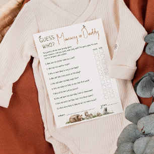 Woodland Animals Guess Who Mummy Or Daddy Card