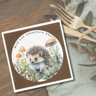 Woodland Animals Hedgehog Partyware Decor Dining Napkin