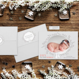 Woodland Animals Joy to the World Photo Holiday Card