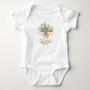 Woodland Animals Jungle Greenery Baby Shower Bodysuit
