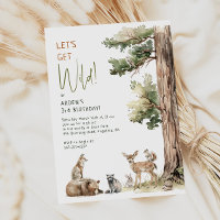 Woodland Animals "Let's Get Wild" Kids Birthday