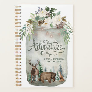 Woodland Animals Mason Jar Country Floral Planner