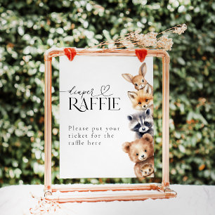 Woodland Animals Modern Baby Shower Diaper Poster