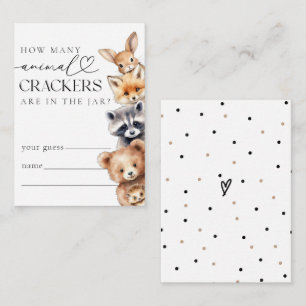 Woodland Animals Modern Baby Shower Game Enclosure Card