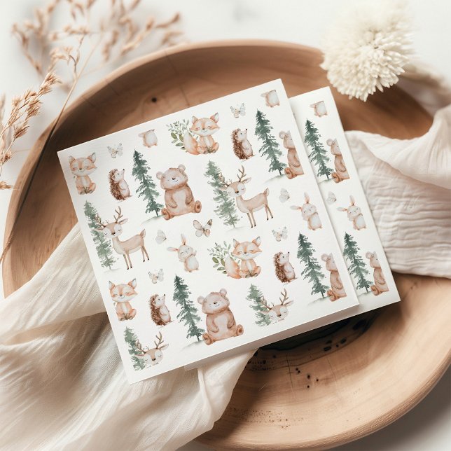 Woodland Animals Mountain Baby Shower Napkin (Creator Uploaded)