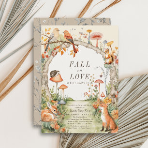 Woodland Animals Mushroom Garden Baby Shower Invitation