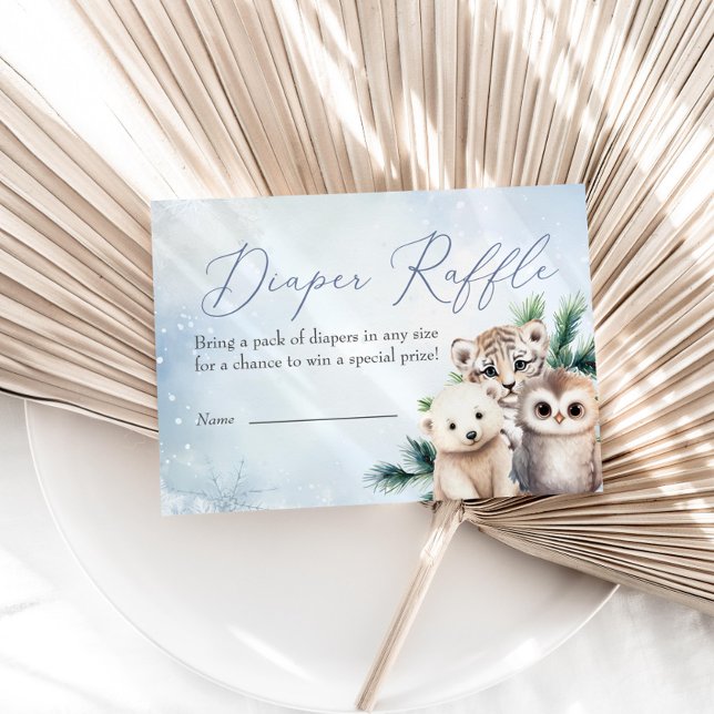 Woodland Animals Oh Baby Winter Diaper Raffle Enclosure Card (Creator Uploaded)
