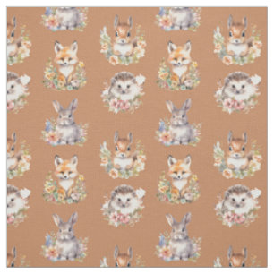 Woodland Animals on Carmel Apple Fabric