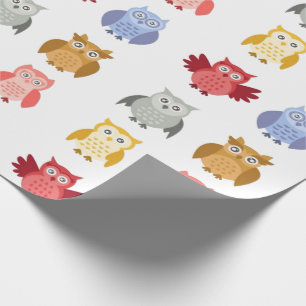 Woodland Animals Owls Cute Modern Wrapping Paper