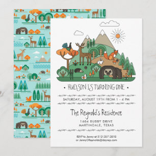 Woodland Animals Party Invitation