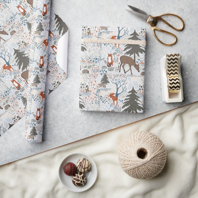 Woodland Animals Pattern Wrapping Paper (Crafts)