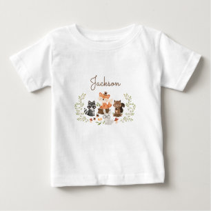 Woodland Animals Personalised Baby Shirt
