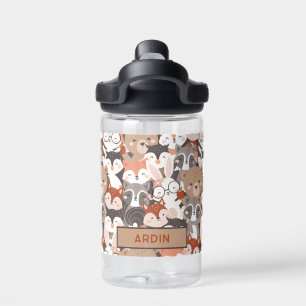 Woodland Animals Personalized Kids Water Bottle