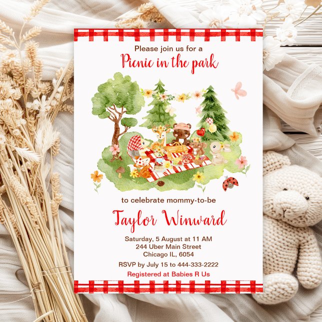 Woodland Animals Picnic Baby Shower Invitation (Creator Uploaded)