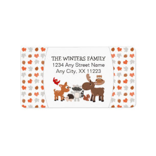 Woodland Animals return address / favour label