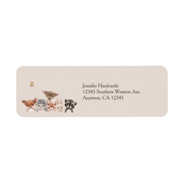 Woodland Animals Return Address Label (Front)