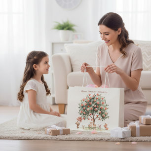 Woodland Animals Rose Tree Birthday Gift Bag